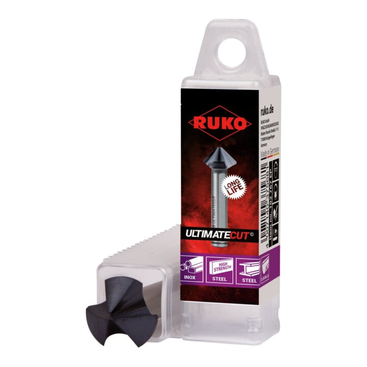 Fraises à chanfreiner 3 dents ULTIMATECUT DIN 335 forme C 90° HSS Co 5 RUnaTEC
