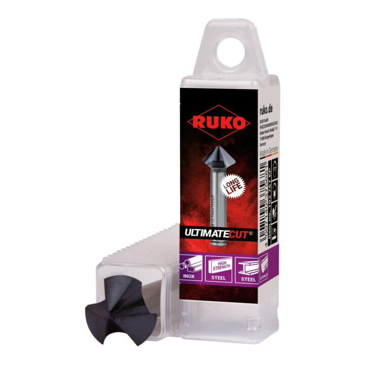 Fraises à chanfreiner 3 dents ULTIMATECUT DIN 335 forme C 90° HSS Co 5 RUnaTEC