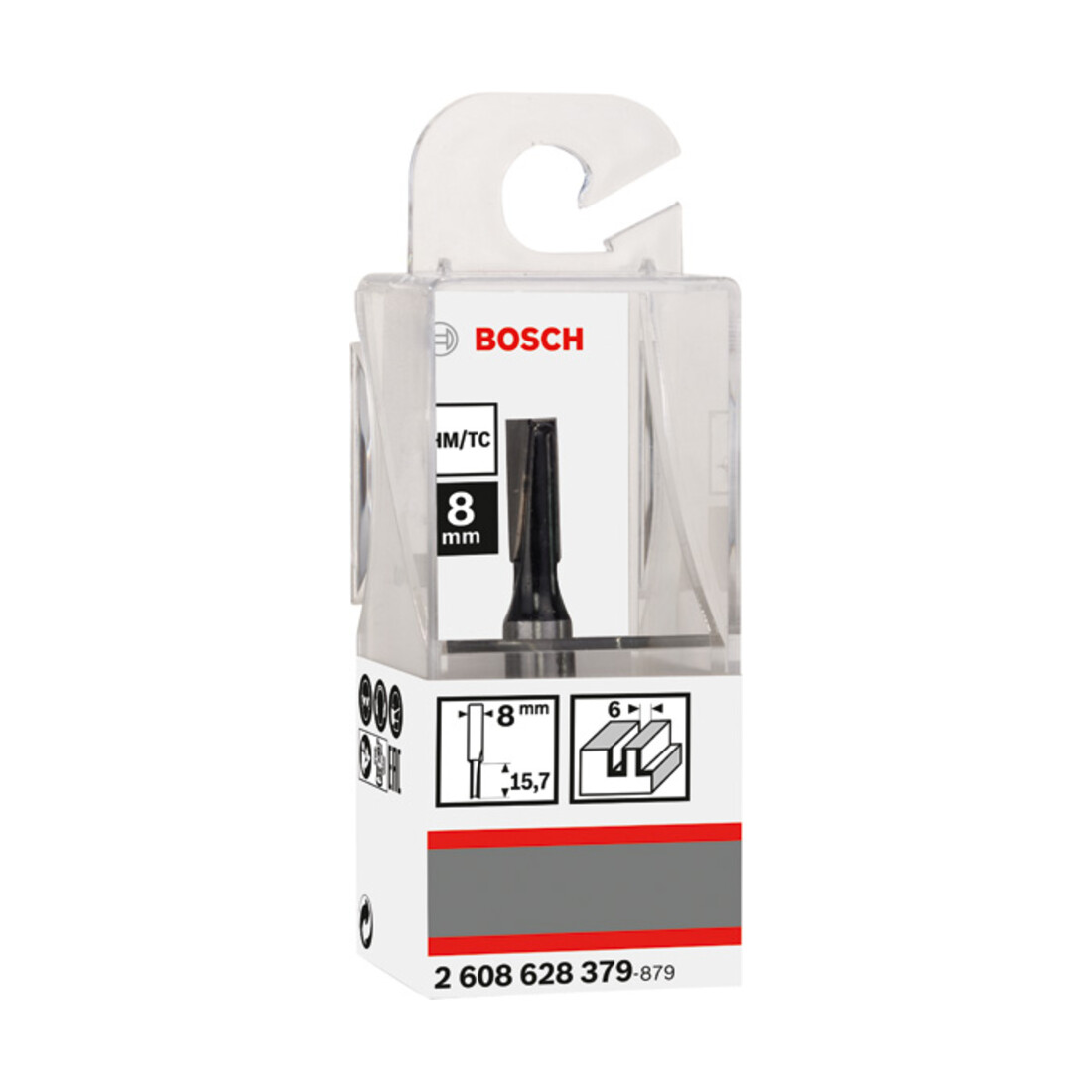 Fraises à rainurer droit Bosch 8 mm, D1 6 mm, L 16 mm, G 48 mm