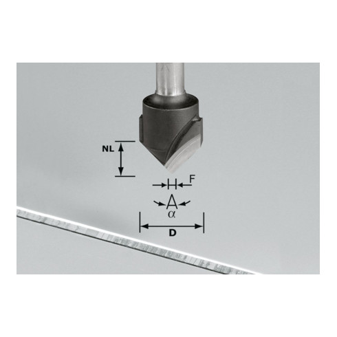 Fraise à rainurer en V Festool HW S8
