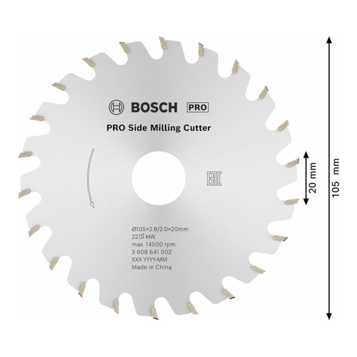 Fraises circulaires 22, 20 mm, 2,8 mm