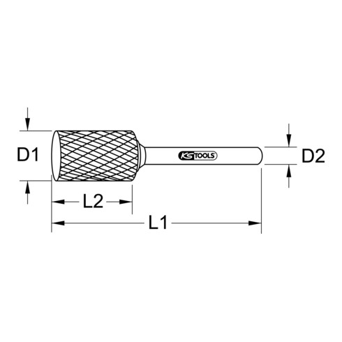 KS Tools HM Fraise cylindrique Forme A sans cannelure frontale