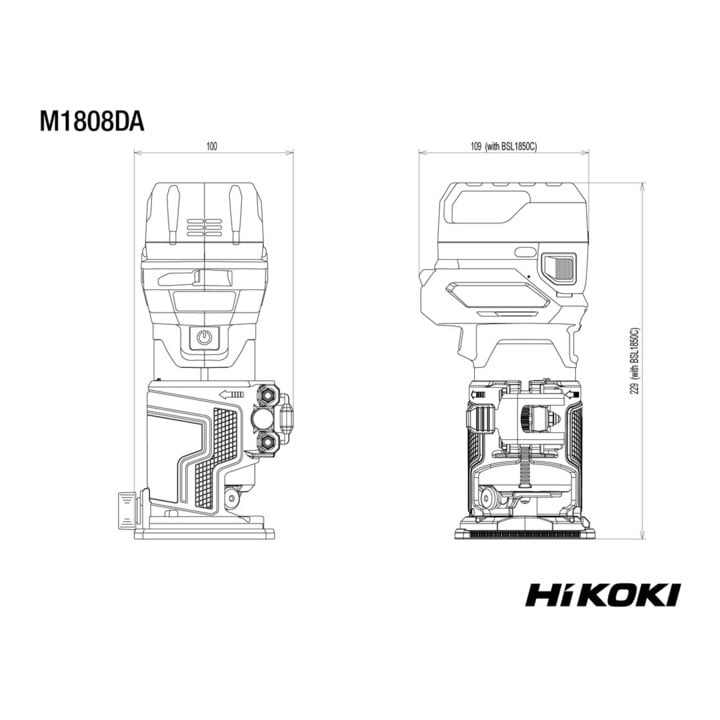 Fraiseuse de bords sans fil HiKOKI M1808DA (5,0) (HSC III)