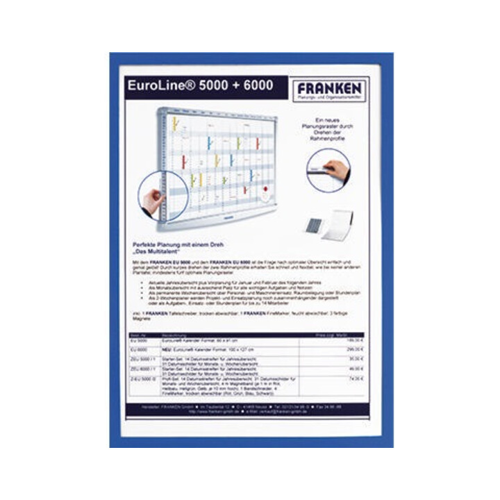Franken Dokumentenhalter Frame It X-tra Line ITSA4M 03 DIN A4 blau