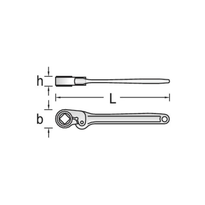Freilaufknarre 6Zoll mit Vierkantring 11 mm