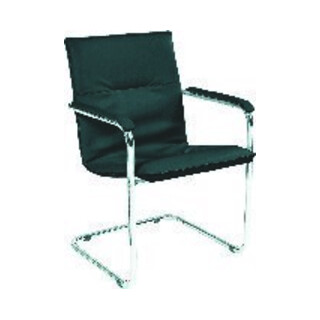 Freischwinger RUMBA chrom/Ku-leder schw., 2 Stück