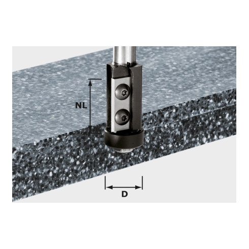 Festool Placchette reversibili per fresa a filo HW, codolo 12mm D21/30WM, con cuscinetto a sfere di guida