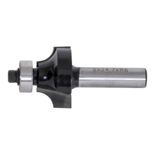 STIER Fresa per arrotondare con cuscinetti a sfera HM (HW) ø 24,7 mm ø codolo 8 mm