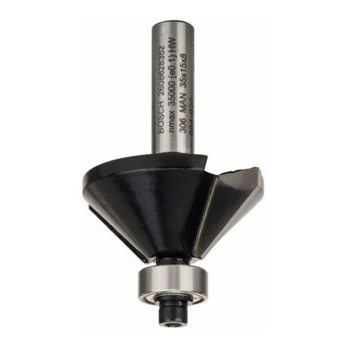 Bosch Fresa per smussi 8 mm larghezza 11 mm lunghezza di lavoro 15 mm lunghezza complessiva 56 mm 45°