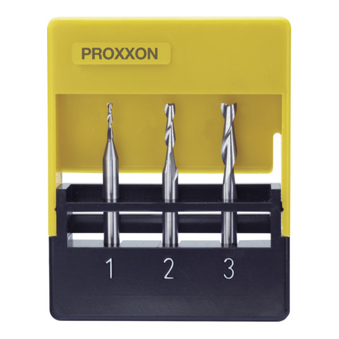 Proxxon Frese a codolo cilindrico in metallo duro integrale, 3pz. (1 - 2 - 3mm)