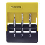 Proxxon Frese a codolo cilindrico in metallo duro integrale, 3pz. (1 - 2 - 3mm)
