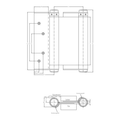 Fridavo Spiralf.-Pendeltürb. Modell M STA blk Gr. 30 100mm doppelt wirkend