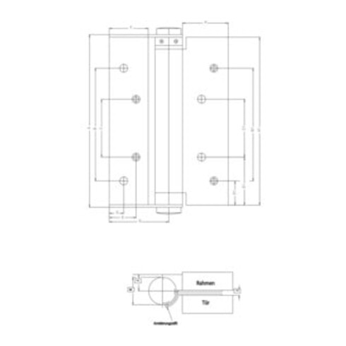 Fridavo Spiralfeder-Türband Modell M STA blk Gr.0 L.75mm eins.wirkend