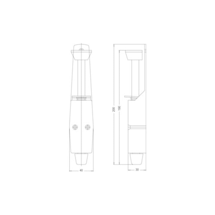 Fridavo Türfeststeller 90/1 LM. silber Hubh. 30mm Türmontage