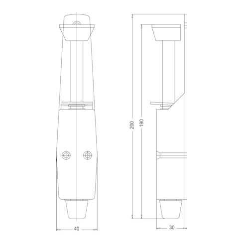 Fridavo Türfeststeller 90/1 LM. weiß Hubh. 30mm Türmontage