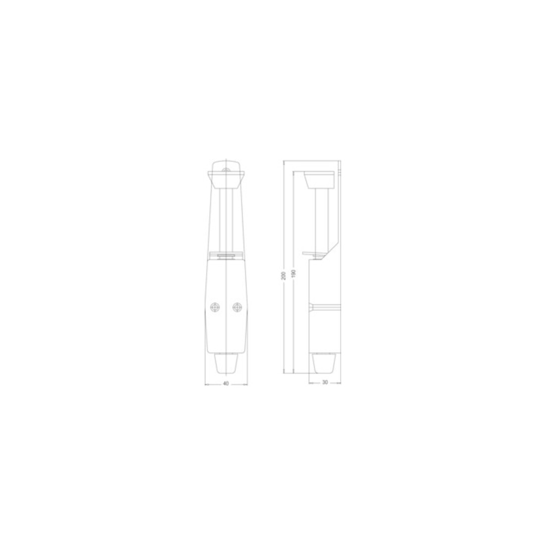 Fridavo Türfeststeller 90/1 LM. weiß Hubh. 30mm Türmontage
