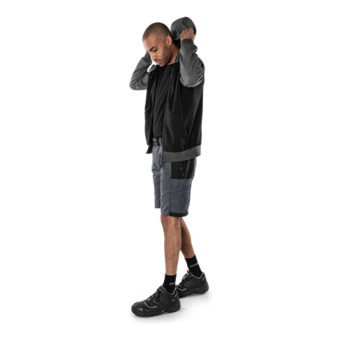 Fristads Acode Sweatjacke mit Kapuze 1757 DF Größe 3XL Schwarz/Grau