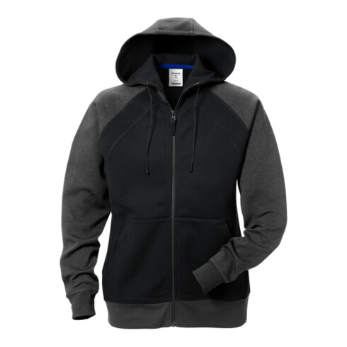 Fristads Acode Sweatjacke mit Kapuze Damen 1760 DF Größe 2XL Schwarz/Grau