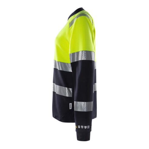 Fristads Damen Flamestat High Vis T-Shirt, La. Kl. 1 7108 TFL Größe 4XL Warnschutz-Gelb/Marine