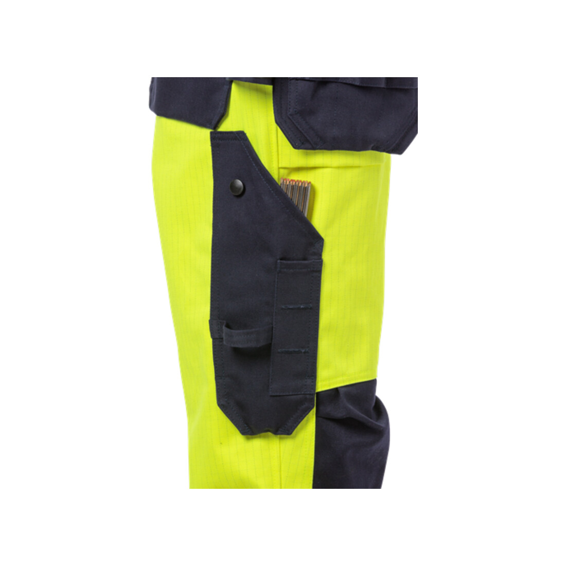 Fristads Flame High Vis Handwerkerhosen Damen Kl. 2 2589 FLAM Größe 36 Warnschutz-Gelb/Marine