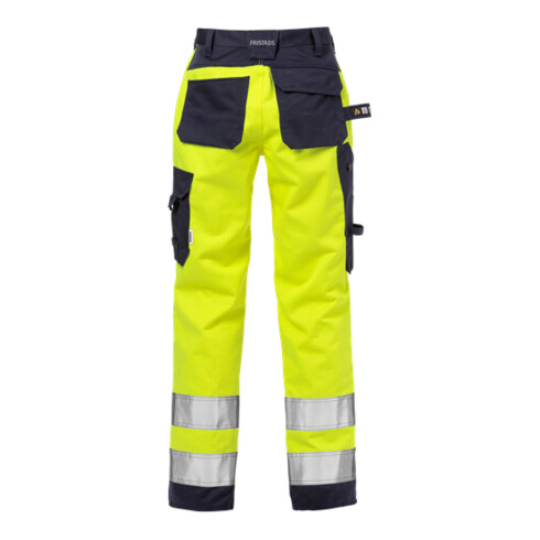 Fristads Flame High Vis Handwerkerhosen Damen Kl. 2 2589 FLAM Größe 38 Warnschutz-Gelb/Marine