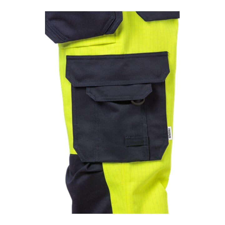 Fristads Flame High Vis Handwerkerhosen Damen Kl. 2 2589 FLAM Größe 40 Warnschutz-Gelb/Marine