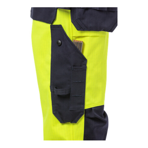 Fristads Flame High Vis Handwerkerhosen Damen Kl. 2 2589 FLAM Größe 48 Warnschutz-Gelb/Marine