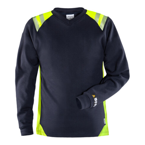 Fristads Flamestat Damen T-Shirt, la 7358 ATS Größe 2XL Marine/Warnschutz-Gelb