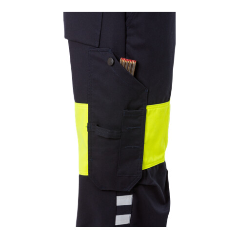 Fristads Flamestat High Vis Hose Damen Kl. 1 2776 ATHS Größe 42 Warnschutz-Gelb/Marine
