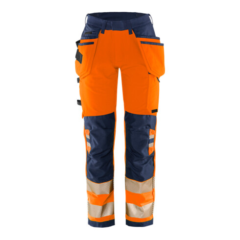 Fristads High Vis Green Handwerker Stretchhose Damen Kl. 2 2664 GSTP Größe 34 Warnschutz-Orange/Marine