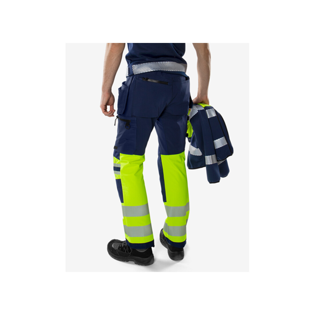 Fristads High Vis Green Handwerker Stretchhose Kl. 1 2643 GSTP Größe C52 Warnschutz-Gelb/Marine