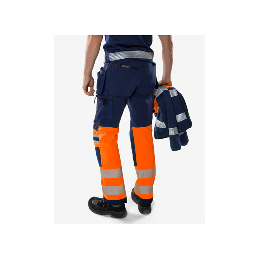Fristads High Vis Green Handwerker Stretchhose Kl. 1 2643 GSTP Größe D112 Warnschutz-Orange/Marine