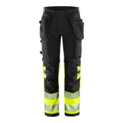 Fristads High Vis Green Handwerker Stretchhose Kl. 1 2643 GSTP Größe D116 Warnschutz-Gelb/Schwarz-1