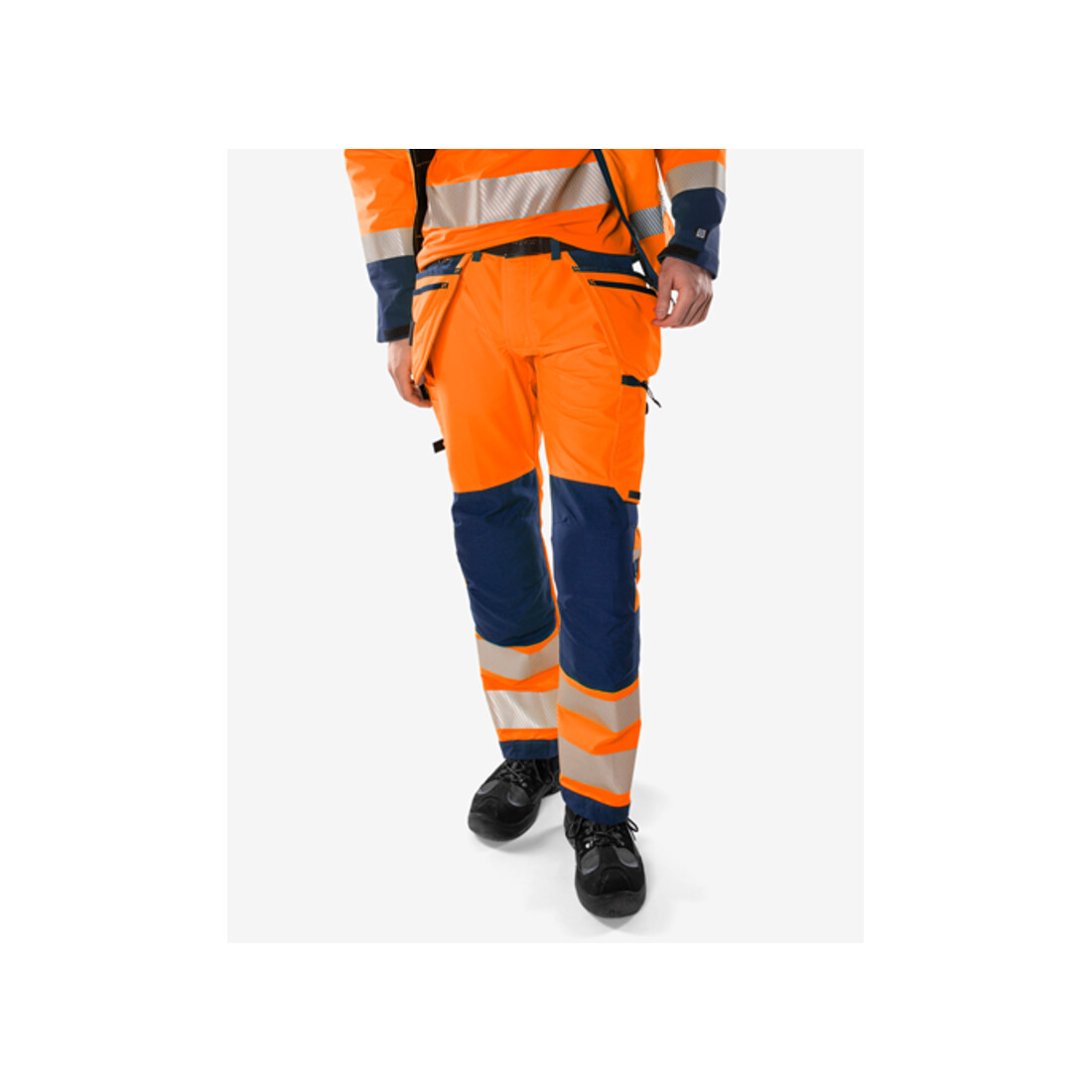 Fristads High Vis Green Handwerker Stretchhose Kl. 2 2644 GSTP Größe C148 Warnschutz-Orange/Marine