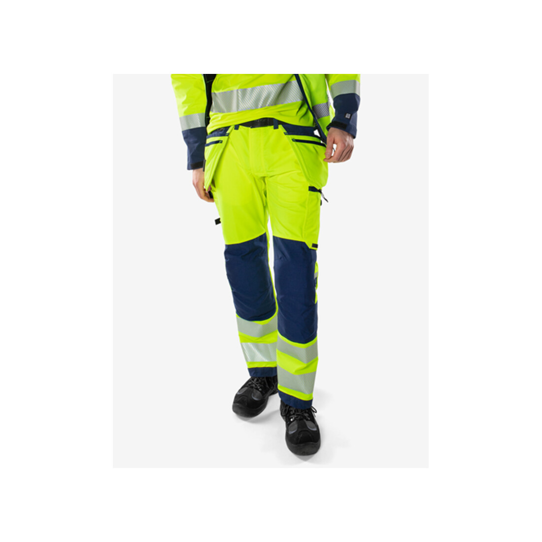 Fristads High Vis Green Handwerker Stretchhose Kl. 2 2644 GSTP Größe D84 Warnschutz-Gelb/Marine