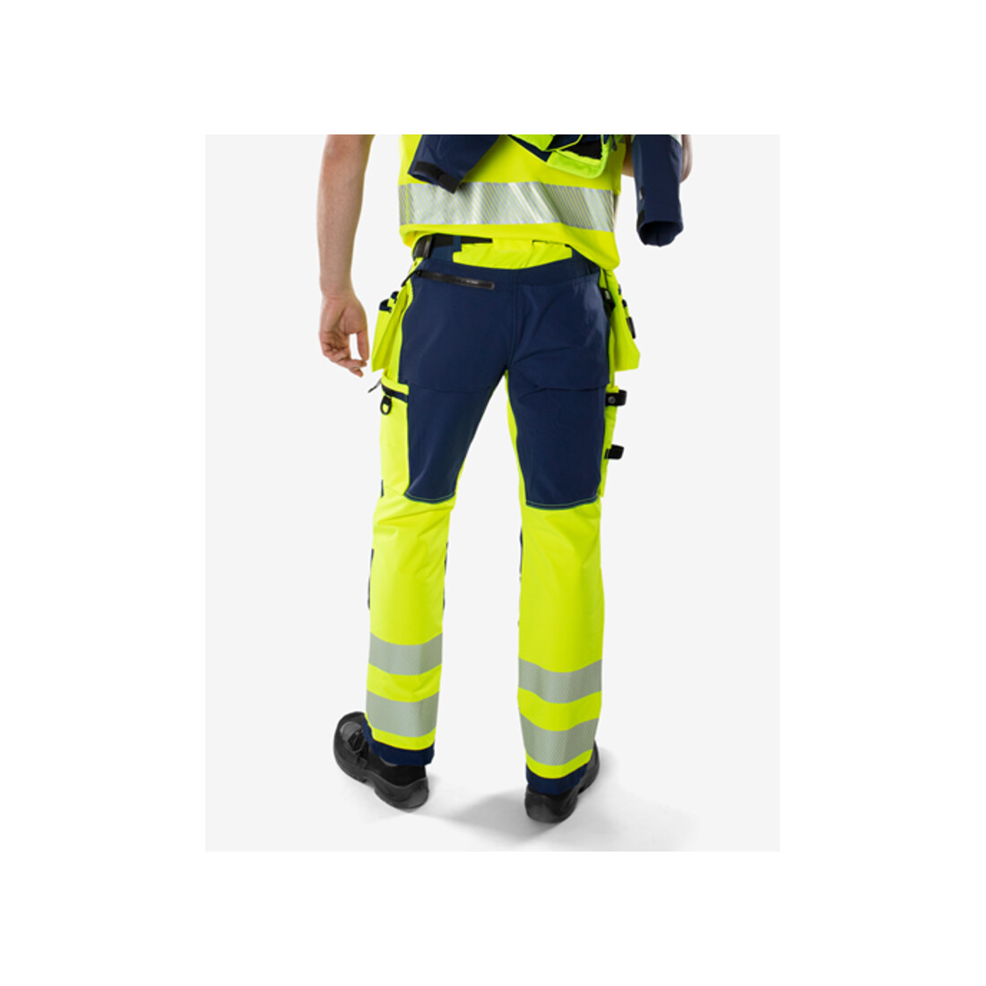 Fristads High Vis Green Handwerker Stretchhose Kl. 2 2644 GSTP Größe D84 Warnschutz-Gelb/Marine