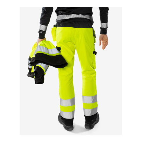Fristads High Vis Green Handwerkerhose Kl. 2 2641 GPLU Größe C150 Warnschutz-Orange/Grau
