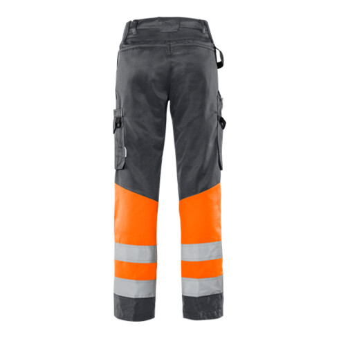 Fristads High Vis Green Hose Damen Kl. 1 2652 GPLU Größe 34 Warnschutz-Orange/Grau