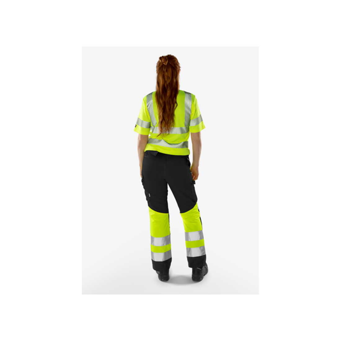 Fristads High Vis Green Hose Damen Kl. 1 2652 GPLU Größe 48 Warnschutz-Orange/Grau