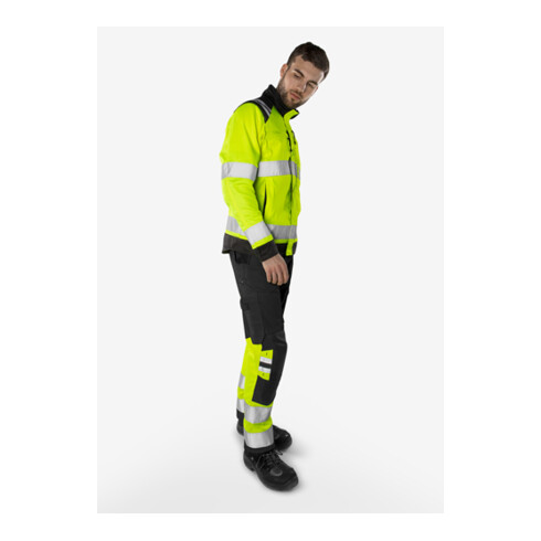 Fristads High Vis Green Hose Kl. 1 2649 GPLU Größe C52 Warnschutz-Orange/Grau