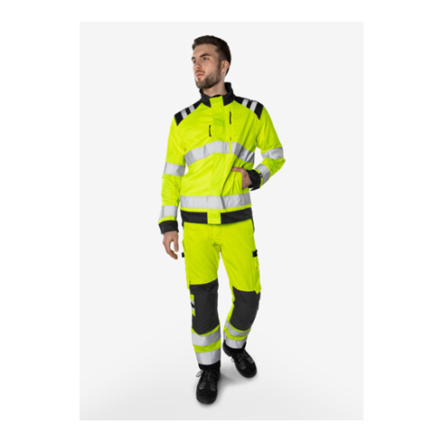 Fristads High Vis Green Hose Kl. 2 2651 GPLU Größe C66 Warnschutz-Orange/Grau
