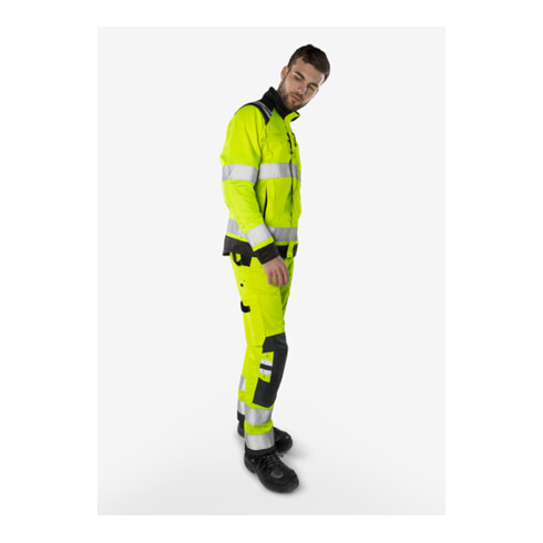 Fristads High Vis Green Hose Kl. 2 2651 GPLU Größe C66 Warnschutz-Orange/Grau