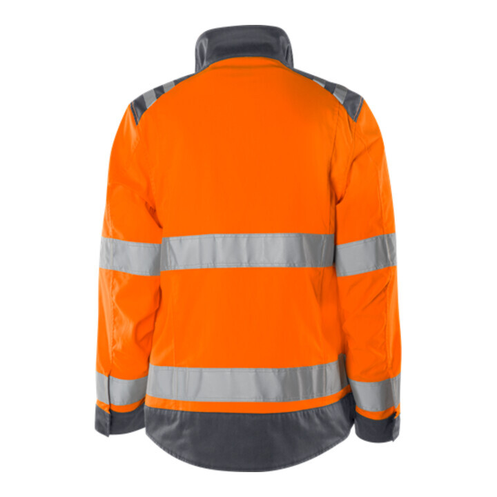 Fristads High Vis Green Jacke Damen Kl. 3 4068 GPLU Größe XL Warnschutz-Orange/Grau