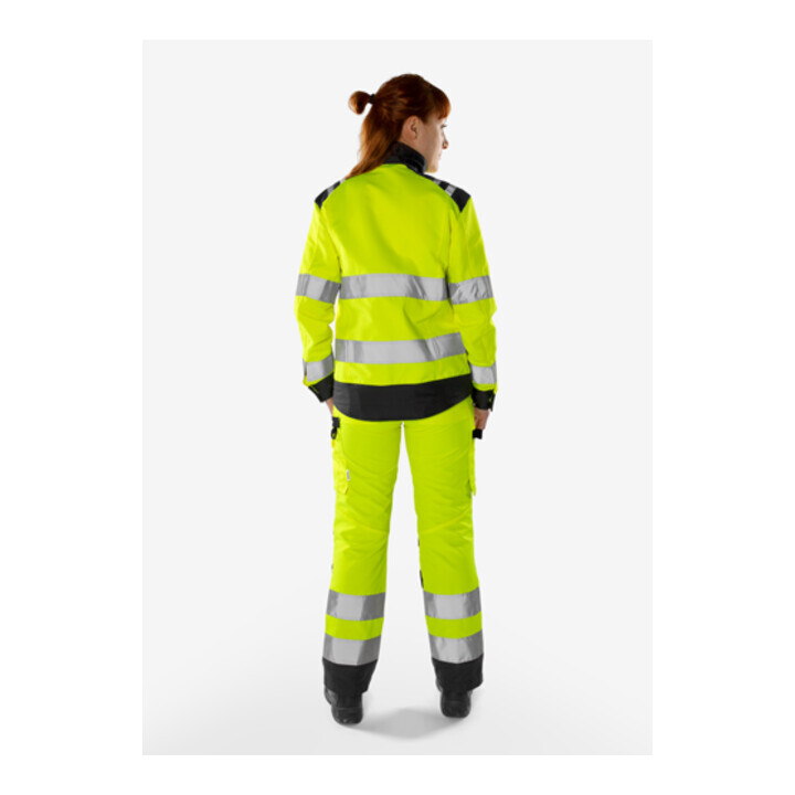 Fristads High Vis Green Jacke Damen Kl. 3 4068 GPLU Größe XL Warnschutz-Orange/Grau