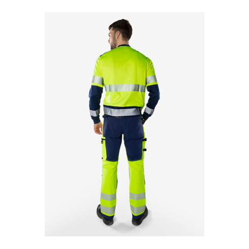 Fristads High Vis Green Stretchhose Kl. 2 2645 GSTP Größe C54 Warnschutz-Gelb/Marine