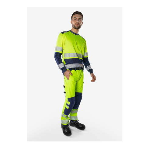 Fristads High Vis Green Stretchhose Kl. 2 2645 GSTP Größe C54 Warnschutz-Gelb/Marine