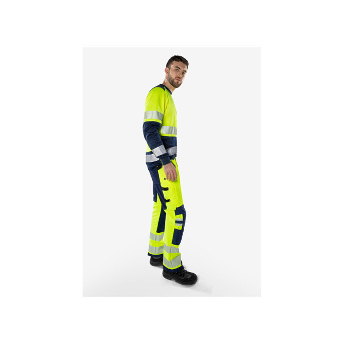 Fristads High Vis Green Stretchhose Kl. 2 2645 GSTP Größe C56 Warnschutz-Gelb/Schwarz