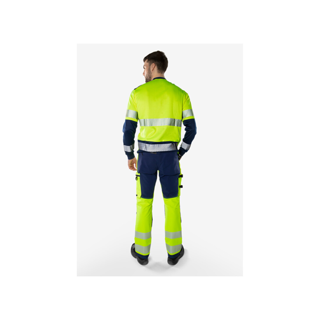 Fristads High Vis Green Stretchhose Kl. 2 2645 GSTP Größe D100 Warnschutz-Gelb/Schwarz
