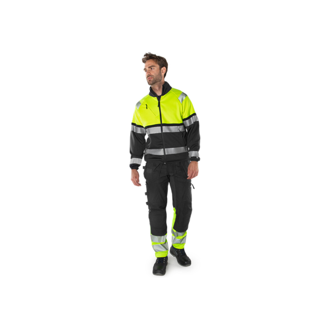 Fristads High Vis Handwerker Stretch-Hose Kl.1 2608 FASG Größe C156 Warnschutz-Gelb/Schwarz