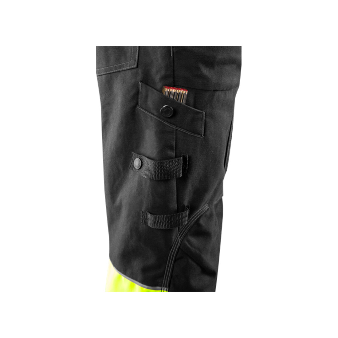Fristads High Vis Handwerker Stretch-Hose Kl.1 2608 FASG Größe D104 Warnschutz-Gelb/Schwarz